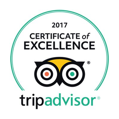 Certificate of Excellence 2017 by TripAdvisor 